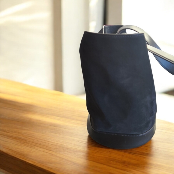 Emporio Armani Suede Black Bucket Bag - Picture 2 of 5